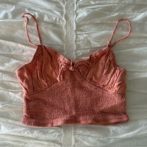 Vintage Forever 21 Ruched Coral Cropped Tank